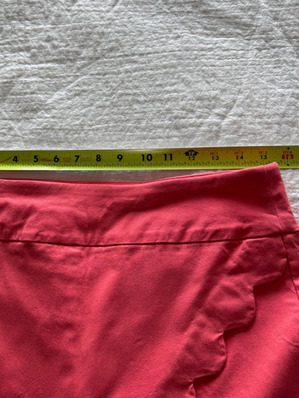 Pink Mini Skirt Skort Scalloped Hem Stretch Size 10 Unique Whimsical Coquette - Picture 7 of 8